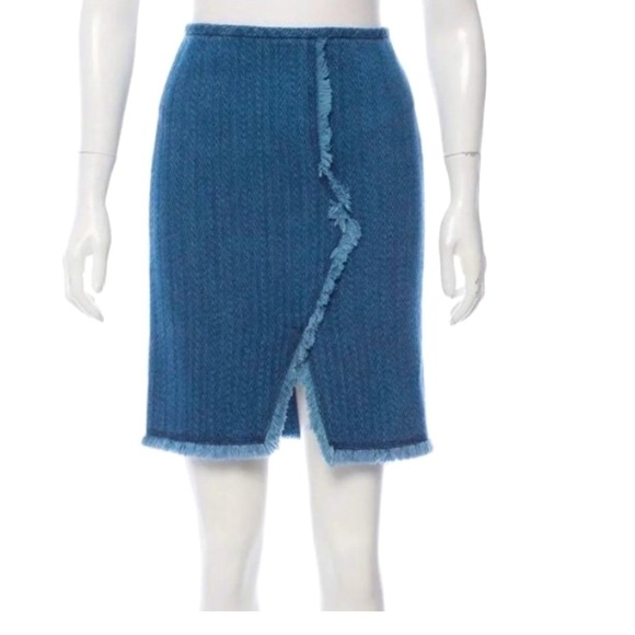 Isabel Marant Fringe Denim Skirt - Picture 1 of 9